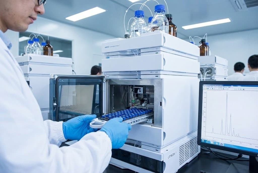 HPLC analysis equipment in FastPeps laboratory